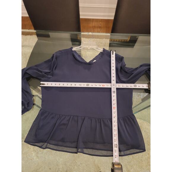 LOFT Outlet Blouse Women’s Size XXL Blue 100% Polyester Long Sleeve Top - Picture 10 of 10